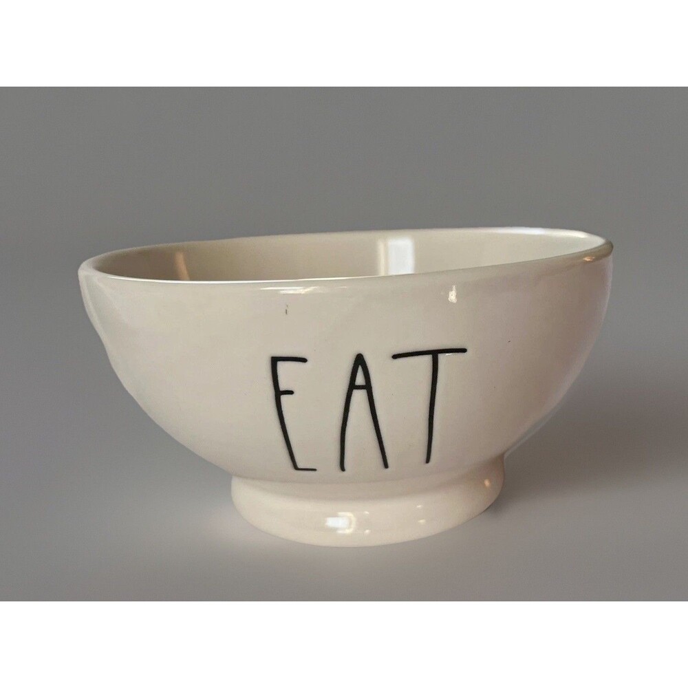 Rae Dunn EAT Cereal Bowl Salad Ice Cream Artisan Collection Ivory White Ceramic